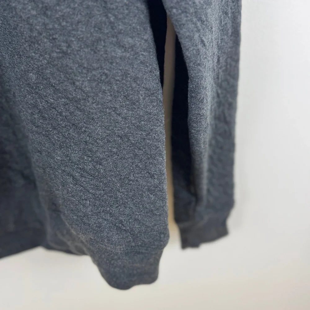 Goodfellow Co Mens Quilted Snap Neck Pullover‎ Sweatshirt Charcoal Gray Size M